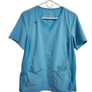 iFlex Aqua Blue with stretch panels and pockets Scrub Top Size L